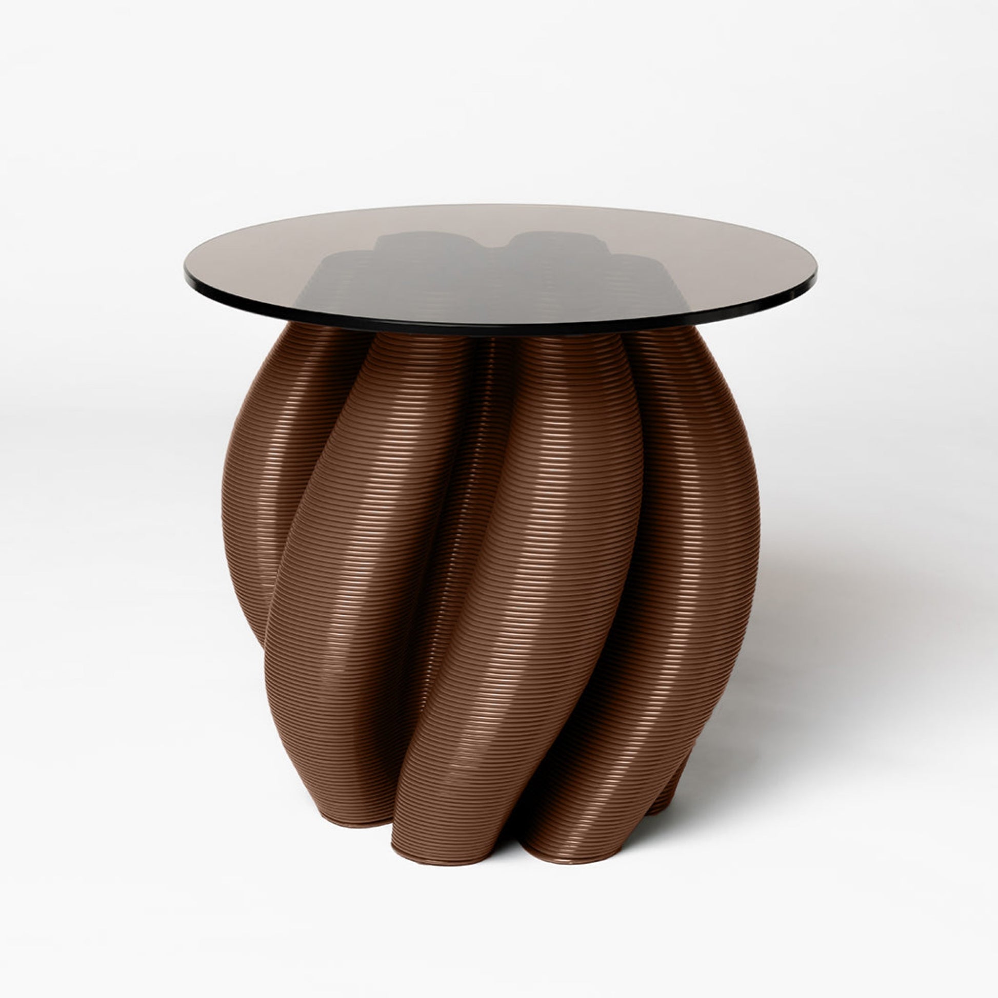 Water_lily_side_table_chocolate_3d_printed